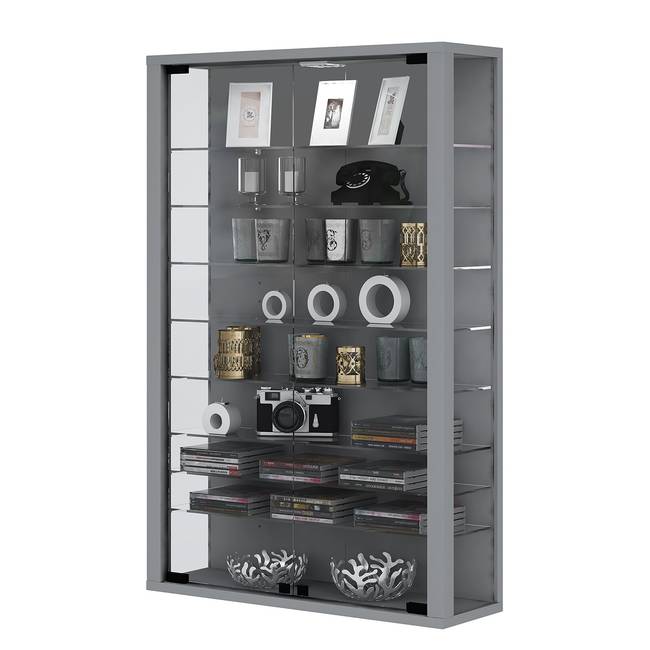 Vitrinenschrank Vitrosa II 59 x 90 x 18cm Silber/Silber