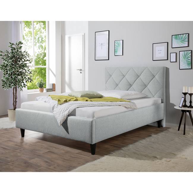 Polsterbett Monteverde 100 x 200cm Strukturstoff Grau/Kies