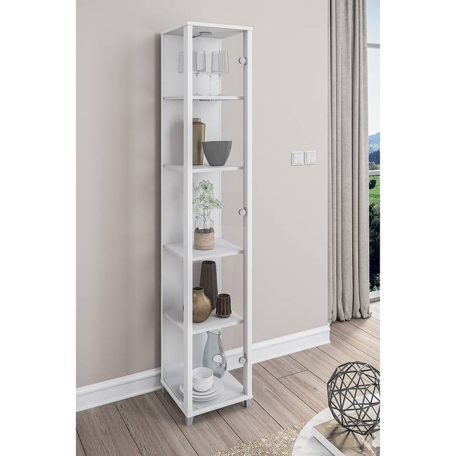 Vitrinenschrank 32cm Weiß/Weiß