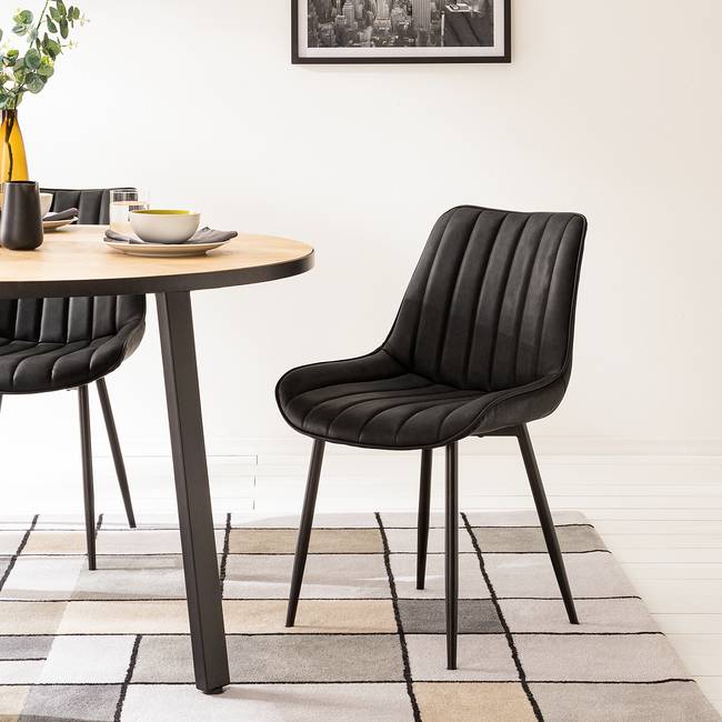 Polsterstuhl Vinni 53 x 81 x 60cm 2er Set Grau/Dunkelgrau