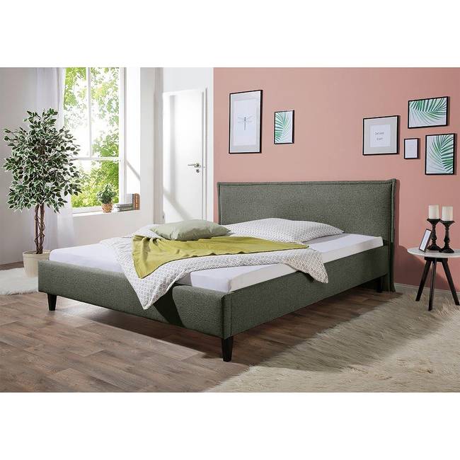 Polsterbett Torvik 140 x 200cm Strukturstoff Grau/Anthrazit