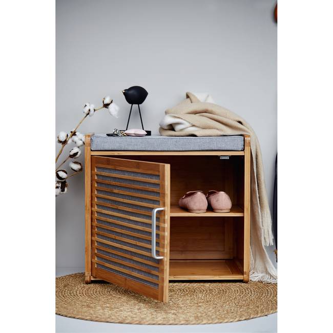 Garderobenbank Bahari 50 x 45 x 33cm Grau/Beige