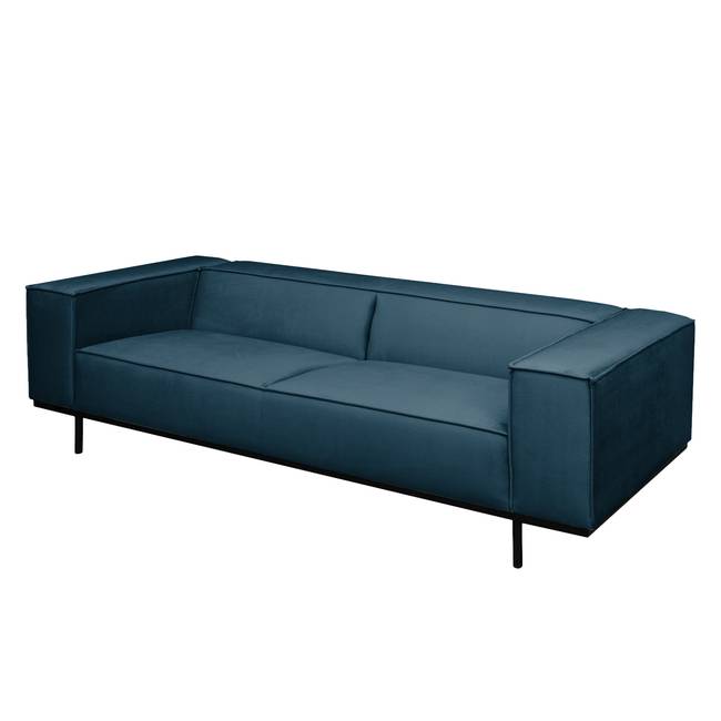 Sofa Kups I 3-Sitzer Blau/Marineblau Samt Onoli 230 x 70 x 95cm Industrial