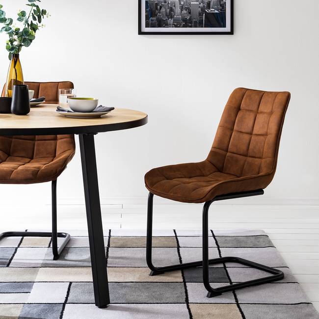 Freischwinger Kemmel 51 x 87 x 60cm Braun/Cognac 2er Set