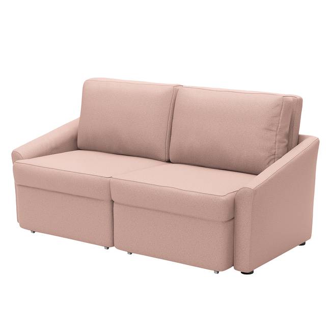 Boxspring-Schlafsofa Befasy Rot/Mauve Webstoff Bona 168 x 86 x 96cm Modern