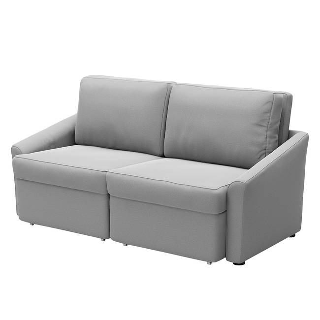 Boxspring-Schlafsofa Befasy Grau/Granit Webstoff Meli 168 x 86 x 96cm Modern