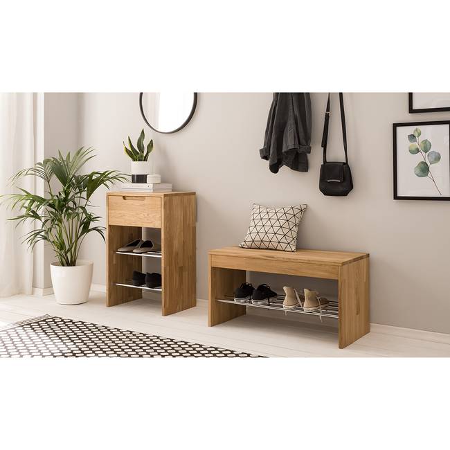 Garderobenbank IraWOOD 85 x 45 x 40cm Braun/Eiche