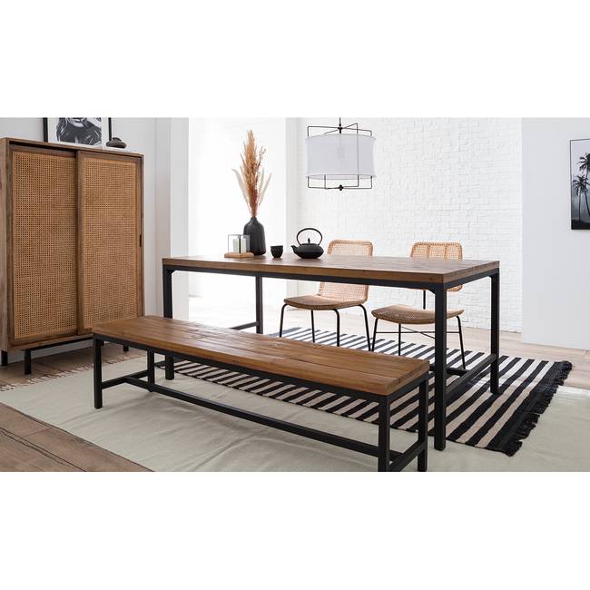 Sitzbank 170 x 45 x 37cm Braun/Pinie Dunkel