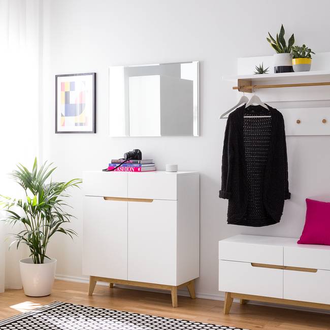 Kommode 85 x 101 x 40cm Weiß/Weiß