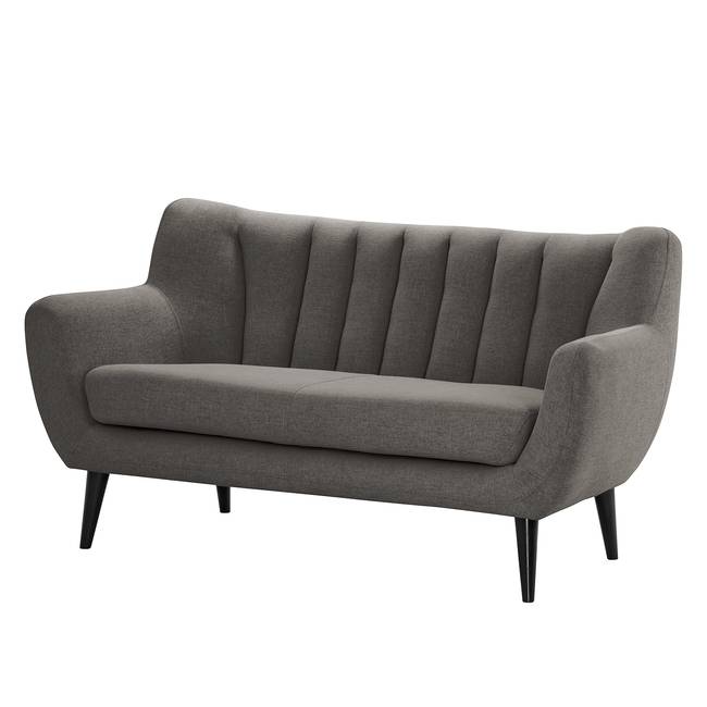 Sofa Polva I 2-Sitzer Grau/Grau Webstoff Nere 155 x 82 x 81cm Skandi