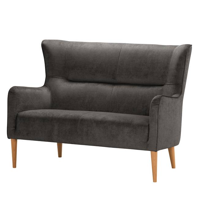 Sofa Oldbury I 2-Sitzer Grau/Grau Webstoff Lito 134 x 97 x 80cm Skandi