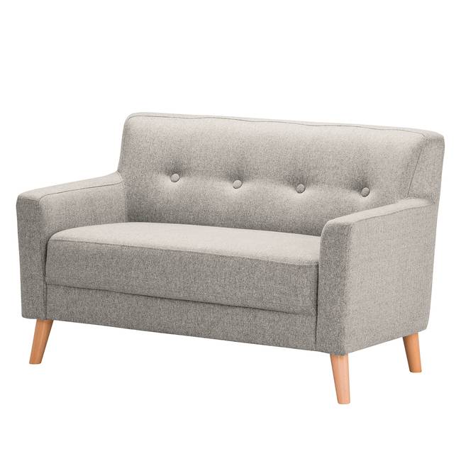 Sofa Bette I 2-Sitzer Grau/Grau Webstoff 130 x 82 x 80cm Skandi
