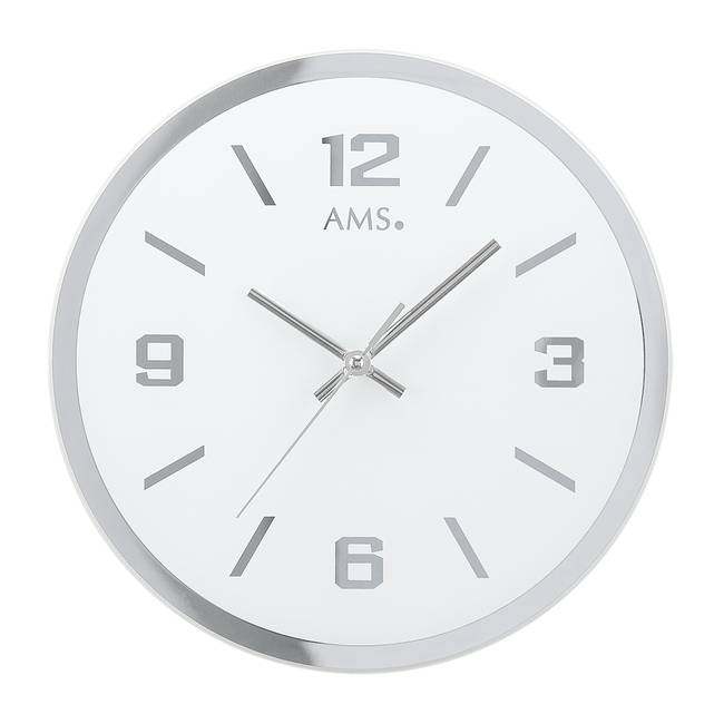 Wanduhr Barranca I Glas / Spiegelglas Ø 27cm Weiß