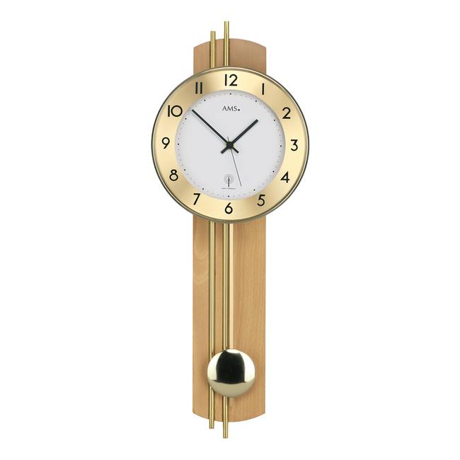Pendelwanduhr Timon Eisen, lackiert / Holzwerkstoff, beschichtet 22 x 62 x 8cm Braun/Buche