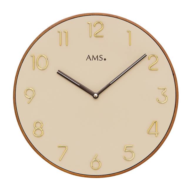 Wanduhr Paqueta Kunststoff / Holzwerkstoff, lackiert Ø 33cm Beige/Beige