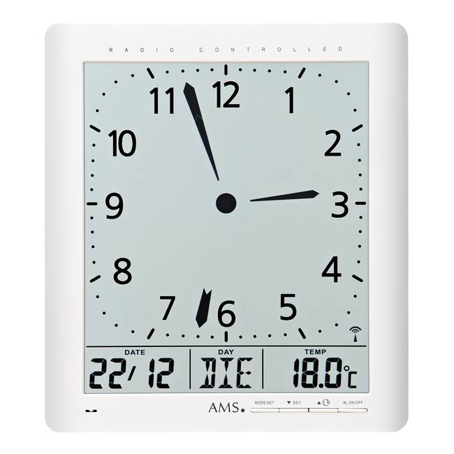 Wanduhr Banya II Kunststoff 21 x 24 x 3cm Weiß/Weiß