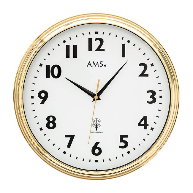 Wanduhr Barva Messing, lackiert Ø 32cm Gold