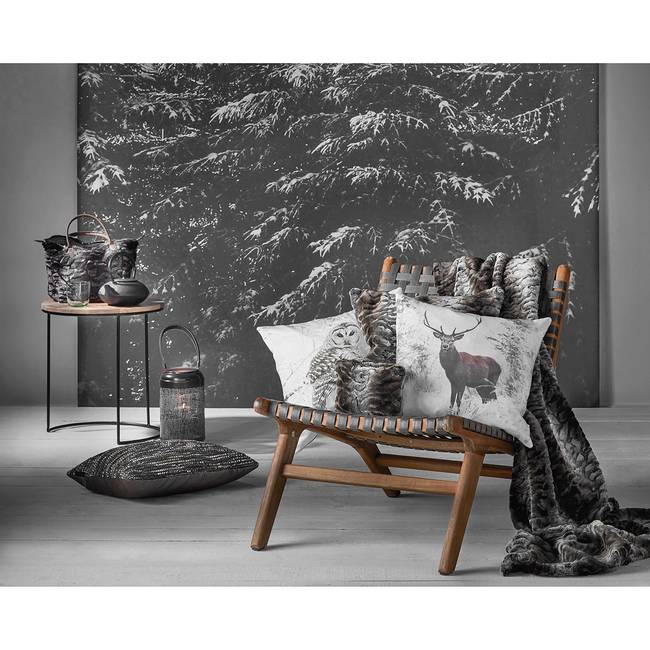 Dekokissen Tweed Blau/Taupe 33 x 45cm Mischgewebe