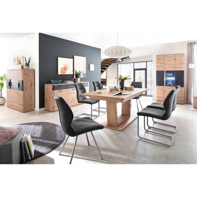 Vitrinenschrank II 100 x 198 x 37cm Braun