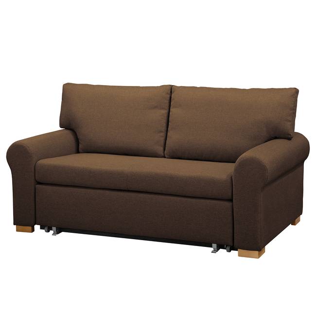 Schlafsofa Country Deluxe Braun/Braun Webstoff Luba 165cm mit Schlaffunktion Modern