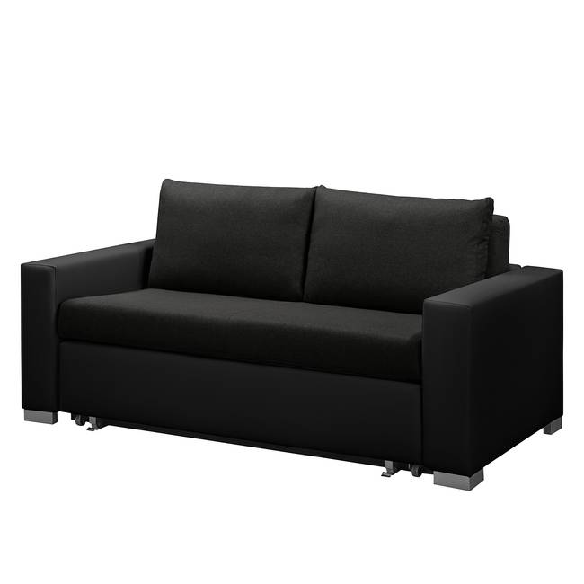 Schlafsofa Basic Schwarz Kunstleder Koda / Stoff Doran 173cm mit Schlaffunktion Modern