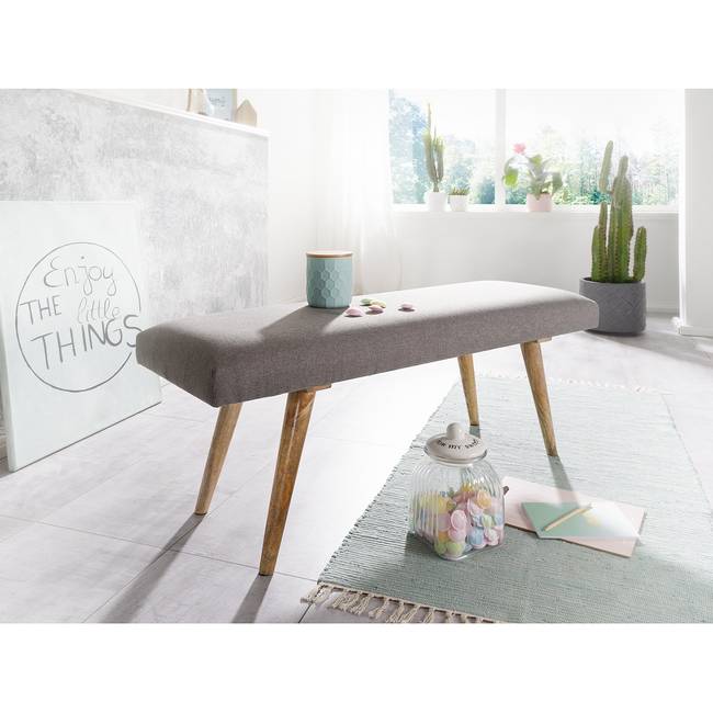 Garderobenbank Taloga III 117 x 51 x 38cm Grau/Grau