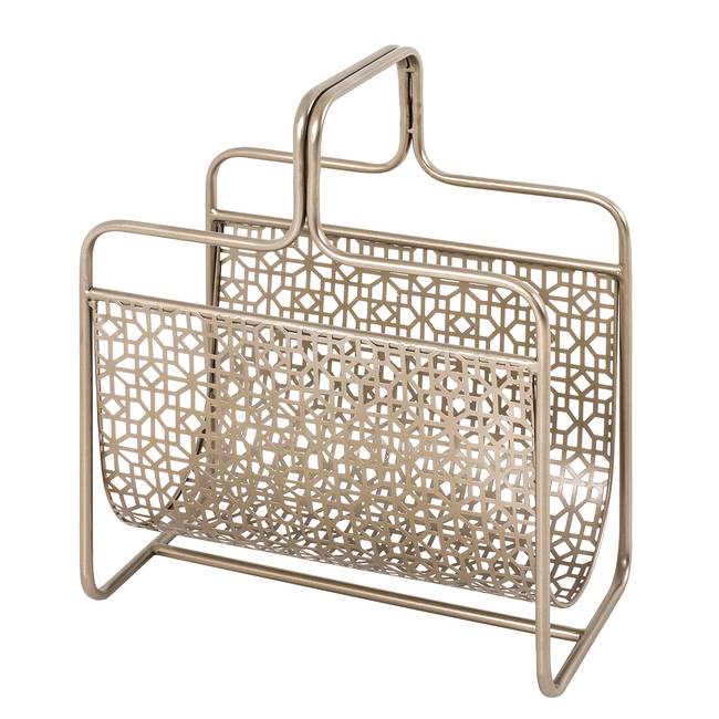 Zeitungsständer Romborna 37 x 45 x 22cm Braun/Gold/Bronze