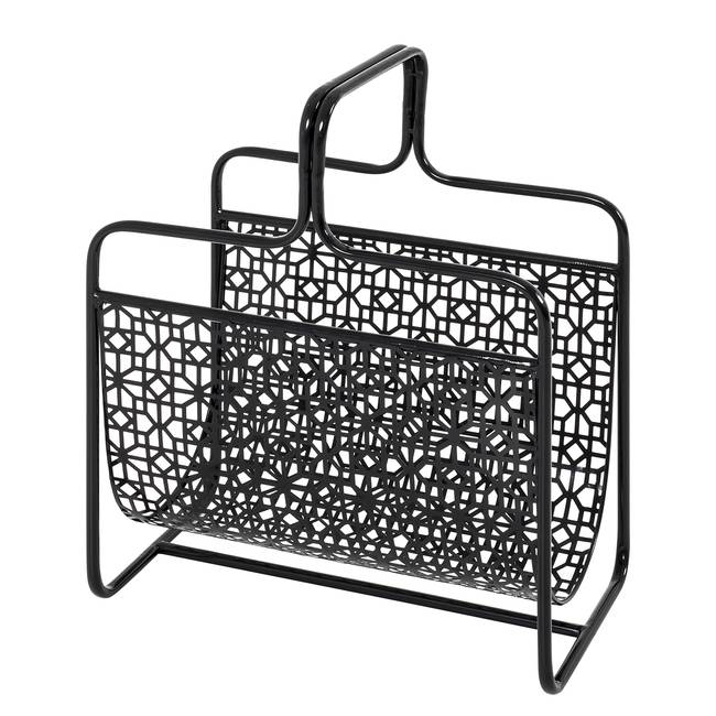 Zeitungsständer Romborna 37 x 45 x 22cm Schwarz/Schwarz