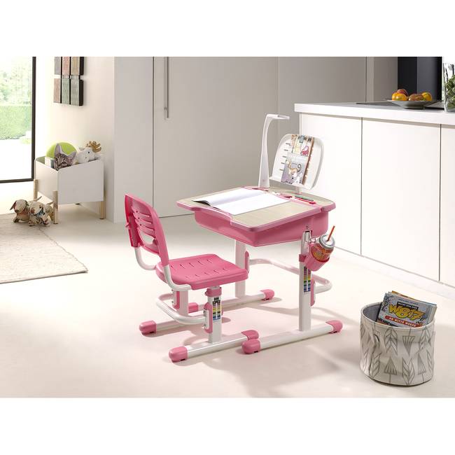 Kinderschreibtisch Comfortline I 71 x 54 x 55cm Multicolor/Weiß/Rosa