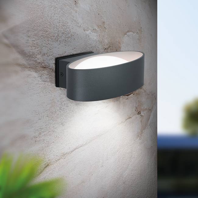 LED-Wandleuchte Chinoa 27 x 8 x 14cm Grau/Grau