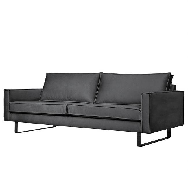 3-Sitzer Sofa Liel Grau/Anthrazit Samt Onoli 222 x 84 x 94cm Industrial