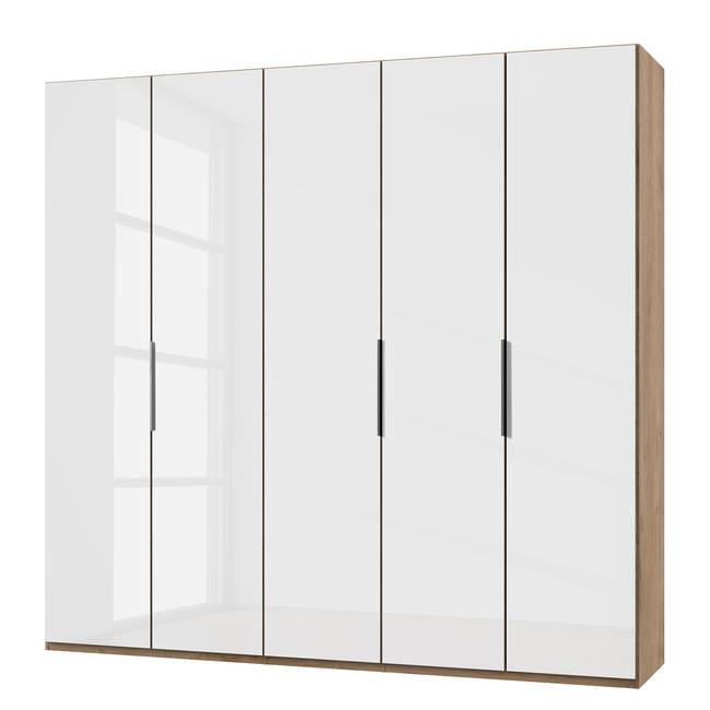Drehtürenschrank Lebel 36 D I 250 x 236cm Weiß/Hochglanz Weiß/Eiche Dekor
