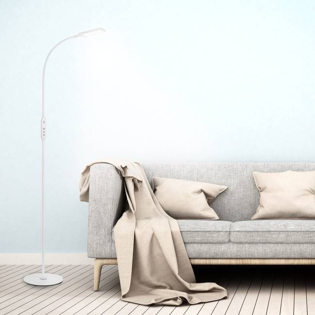 LED-Stehleuchte Office Remote Ø 24cm Weiß Material: Metall Metallart: Stahl Oberfläche Metall: Lackiert LED LED-Platine