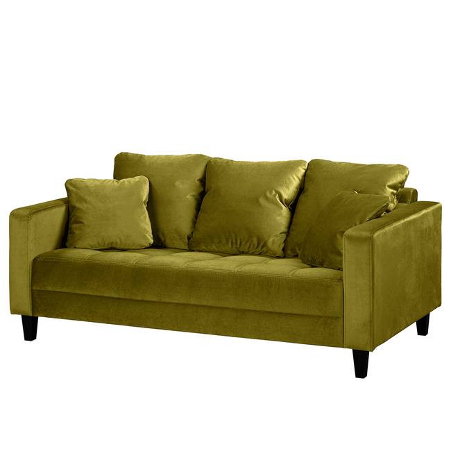 Sofa Elnora 2-Sitzer Grün/Olivgrün Samt 178 x 85 x 90cm Glamour