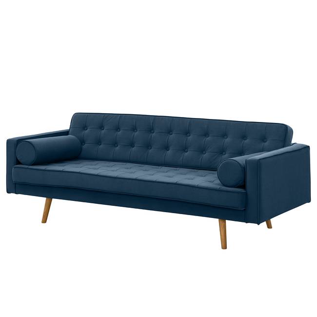 Sofa Kitee I 3-Sitzer Blau/Brilliantblau Microfaser Sela 200 x 90 x 73cm Skandi
