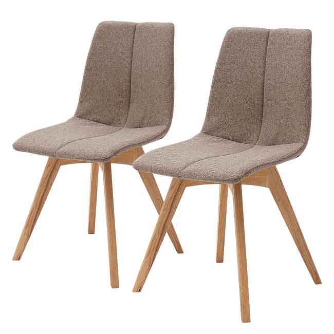 Polsterstuhl Marihn II 2er-Set 47 x 87 x 52cm Braun/Braun