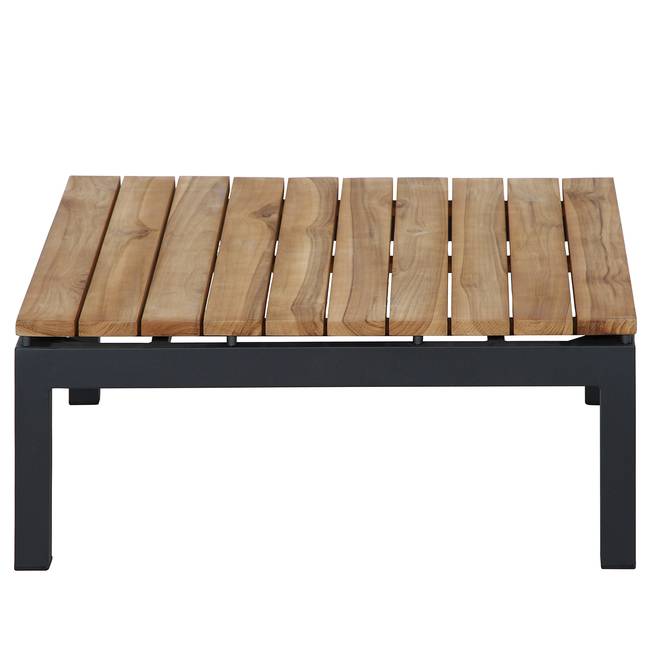 Loungetisch Alvida Gestell: Aluminium, pulverbeschichtet Tischplatte: Massivholz Teak 74 x 32 x 74cm Grau