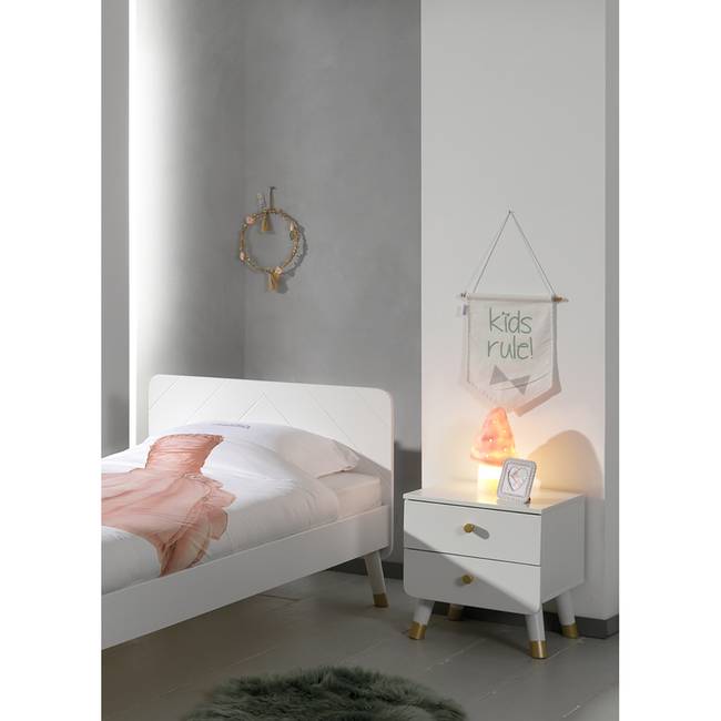 Nachtkonsole 43 x 45 x 40cm Weiß/Weiß