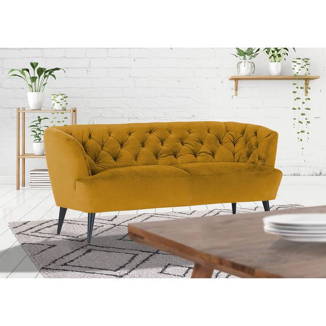 Küchensofa Burdett 170cm Gelb/Senfgelb Schwarz