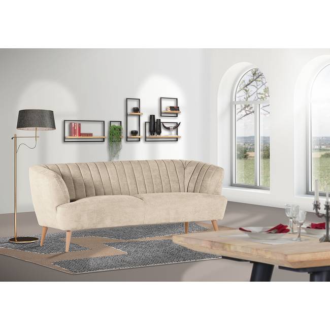 Küchensofa Ekenas 200cm Beige/Matt Sand Buche Hell