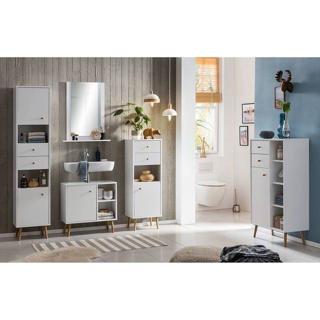 Spiegel Jonte 60 x 77 x 14cm Weiß Spanplatte, beschichtet 60 x 77 x 14cm