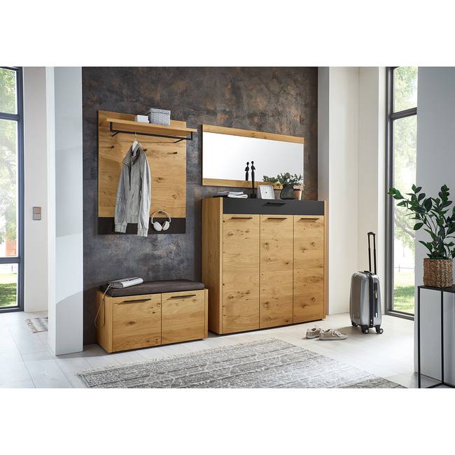 Garderobenbank 86cm Braun Schwarz