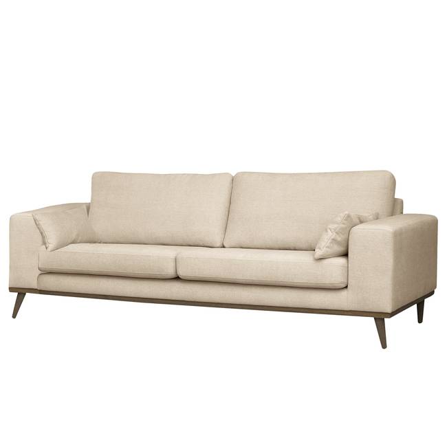 3-Sitzer Sofa Beige/Creme Strukturstoff Talta 237 x 81 x 88cm Skandi
