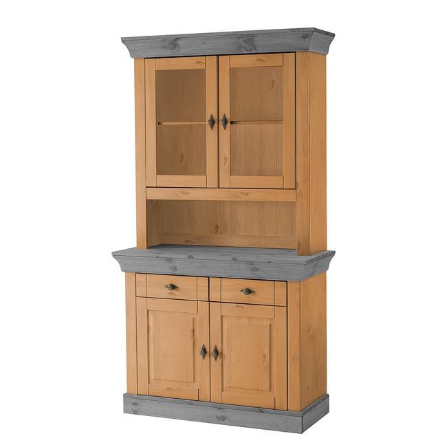 Buffet II 108 x 197 x 45cm Braun/Kiefer Laugenfarbig/Kiefer Grau