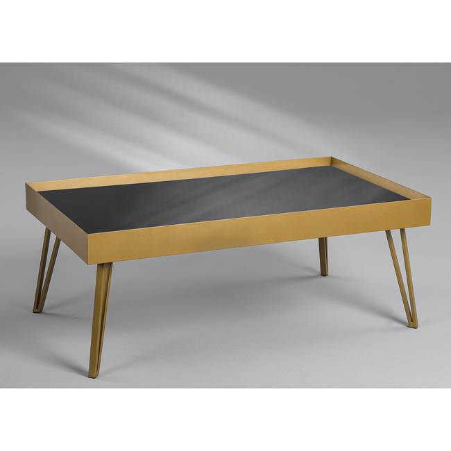 Couchtisch Soccia II 100 x 39 x 60cm Schwarz/Gold