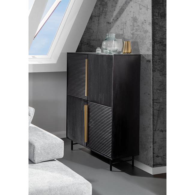 Highboard Soyons 115 x 140 x 42cm Schwarz