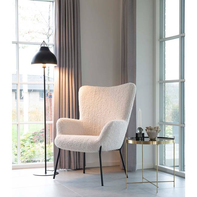 Loungesessel Glasgow Weiß/Weiß Webstoff 70 x 98 x 79cm