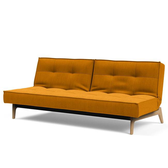 Schlafsofa Splitback Eik Gelb Webstoff Elegance 210 x 80 x 96cm Eiche Hell
