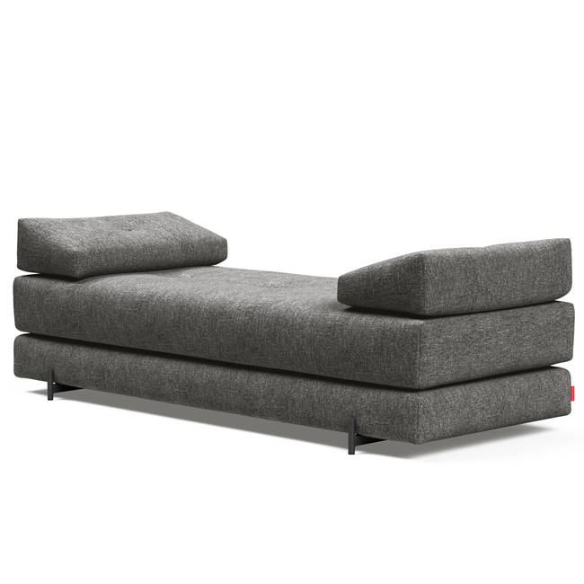Schlafsofa Sigmund Grau Stoff Twist 200 x 85 x 80cm Schwarz