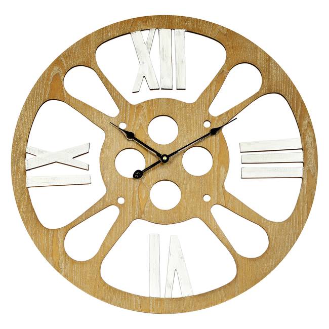 Wanduhr WT 1612 Holzgehäuse Ø 58cm Braun